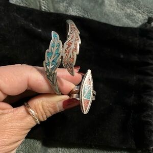 Silver bracelet and ring set